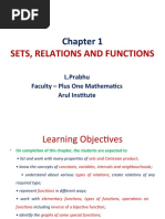 Sets, Relations and Functions: L.Prabhu Faculty - Plus One Mathematics Arul Institute