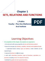 Sets, Relations and Functions: L.Prabhu Faculty - Plus One Mathematics Arul Institute