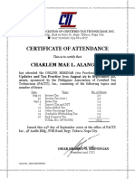 CTT Certificate of Attendance