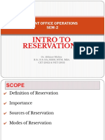 Intro To Reservations: Front Office Operations SEM-2