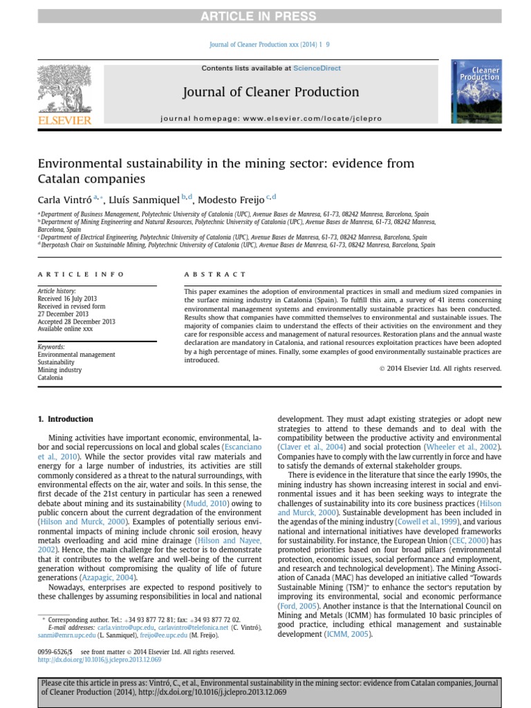 Sustainable Mining Practices in Catalonia | PDF | Sustainability | Mining