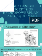 Basic Design Concepts of Hydropowerplan T and Equipment: Rhomalyn L. Pascua Bsme 4