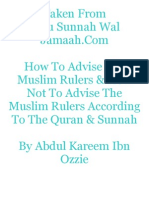 How to Advise the Muslim Rulers & How Not to Advise the Muslim Rulers