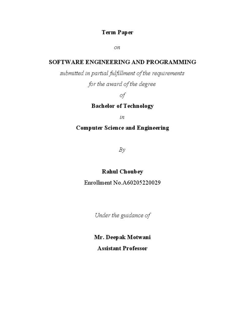 RAHUL CHOUBEY - Updated Term Paper | PDF | Software | System
