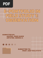 E-Portfolio in Field Study 1: Observation