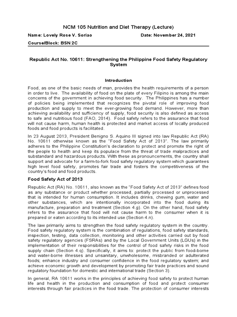 ra-10611-or-the-food-safety-act-of-2013-pdf-food-safety-foods