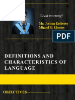 1. Definitions and Characteristics of Language