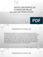 Bagaimana Menemukan Dan Merumuskan Masalah Penelitian