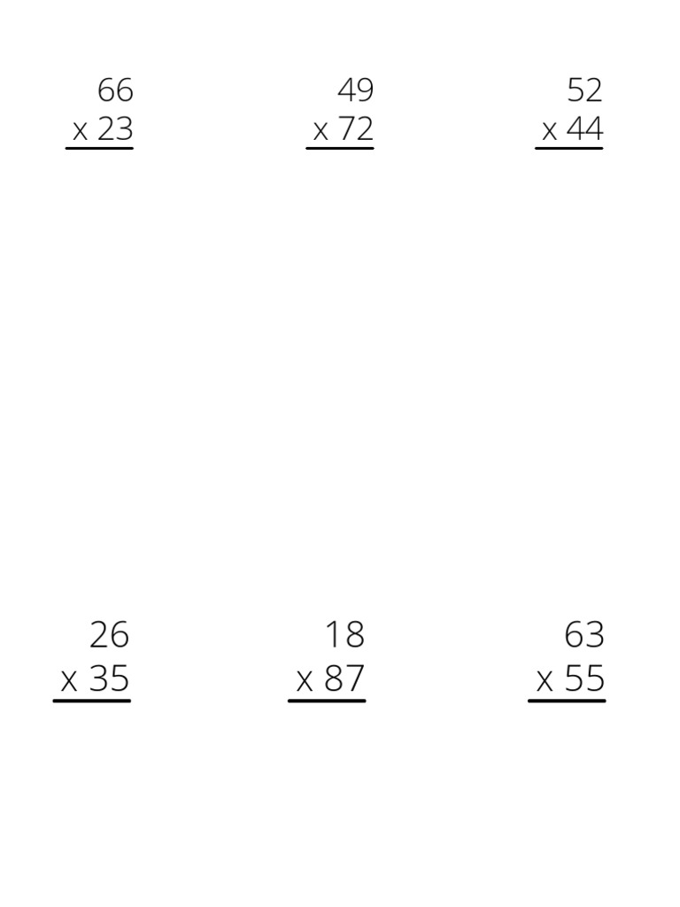 Multiplication Table and Chart PDF