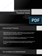 Emerging International Taxation Issues