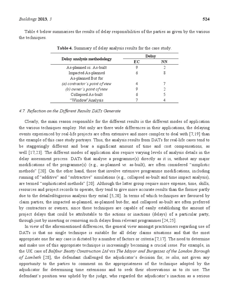 Buildings 2013 3 Delay Analysis Methodology Delay Ec Nn Pdf