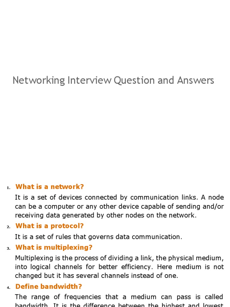 Networking Interview Question and Answers PDF Computer Network