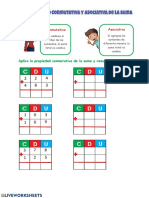 Conmutativa Asociativa: Aplica La Propiedad Conmutativa de La Suma y Resuelve