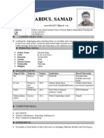 Abdul Samad: Career Objective