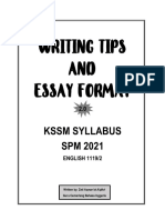 Writing Tips & Essay Format KSSM SPM 2021