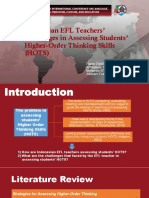 Indonesian EFL Teachers' Challenges in Assessing Students' Higher-Order Thinking Skills (HOTS)