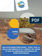 Bulletin bimestriel sur l impact du covid 19 sur les menages agropastoraux Mars Avr 2021