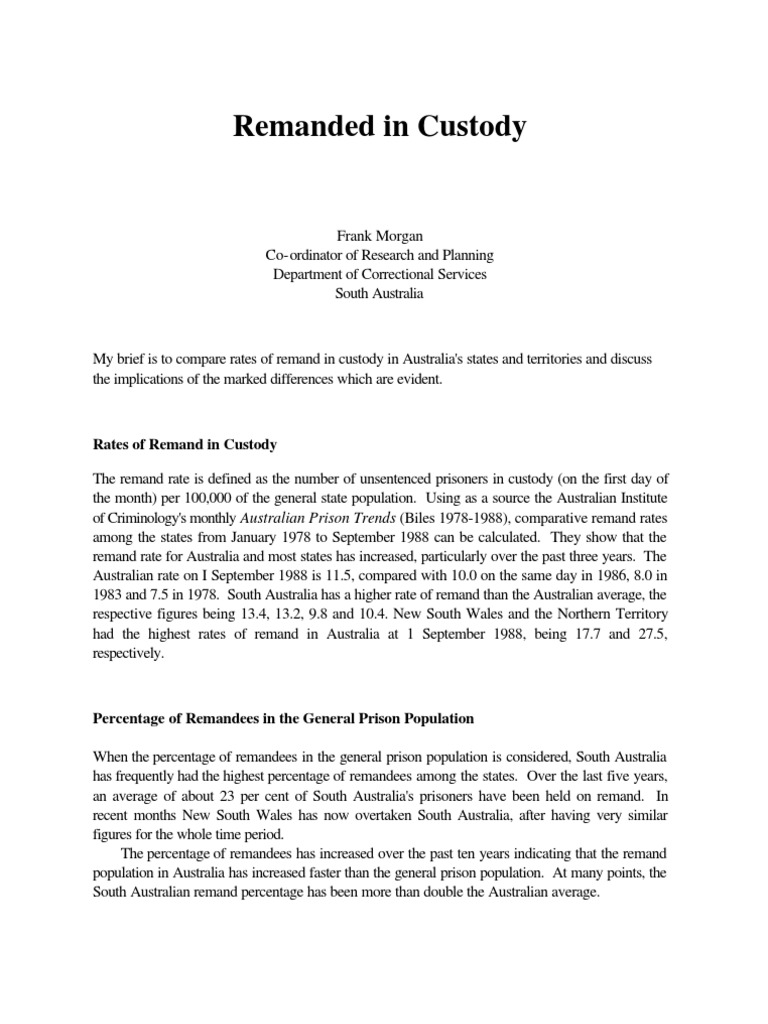 12 12 Remand in Custody | PDF | Bail | Remand (Detention)