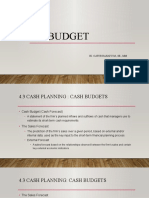 Cash Budget: Hj. Catur Rahayu M., Se., MM
