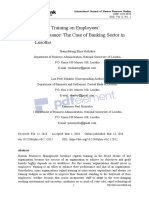 The Impact of Training On Employees' Performance: The Case of Banking Sector in Lesotho