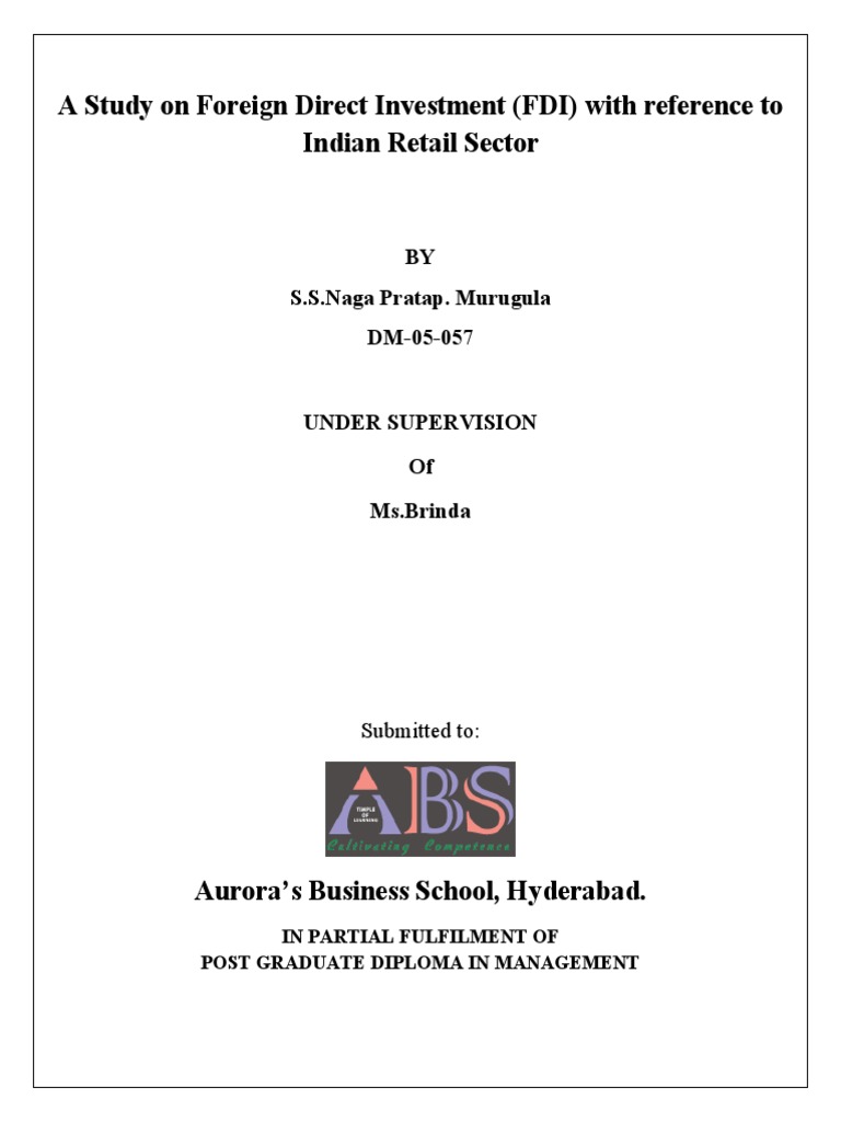FDI Impact on Indian Retail Sector | PDF | Retail | Foreign Direct ...