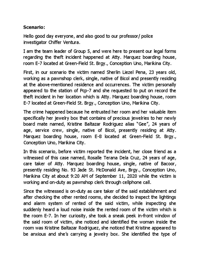 Script Theft-Incident Full | PDF | Affidavit | Police