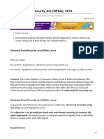 National Food Security Act NFSA 2013