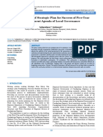 Policy Making of Strategic Plan For Success of Five-Year Development Agenda of Local Governance