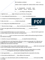 Cause Effect Transitions Worksheet
