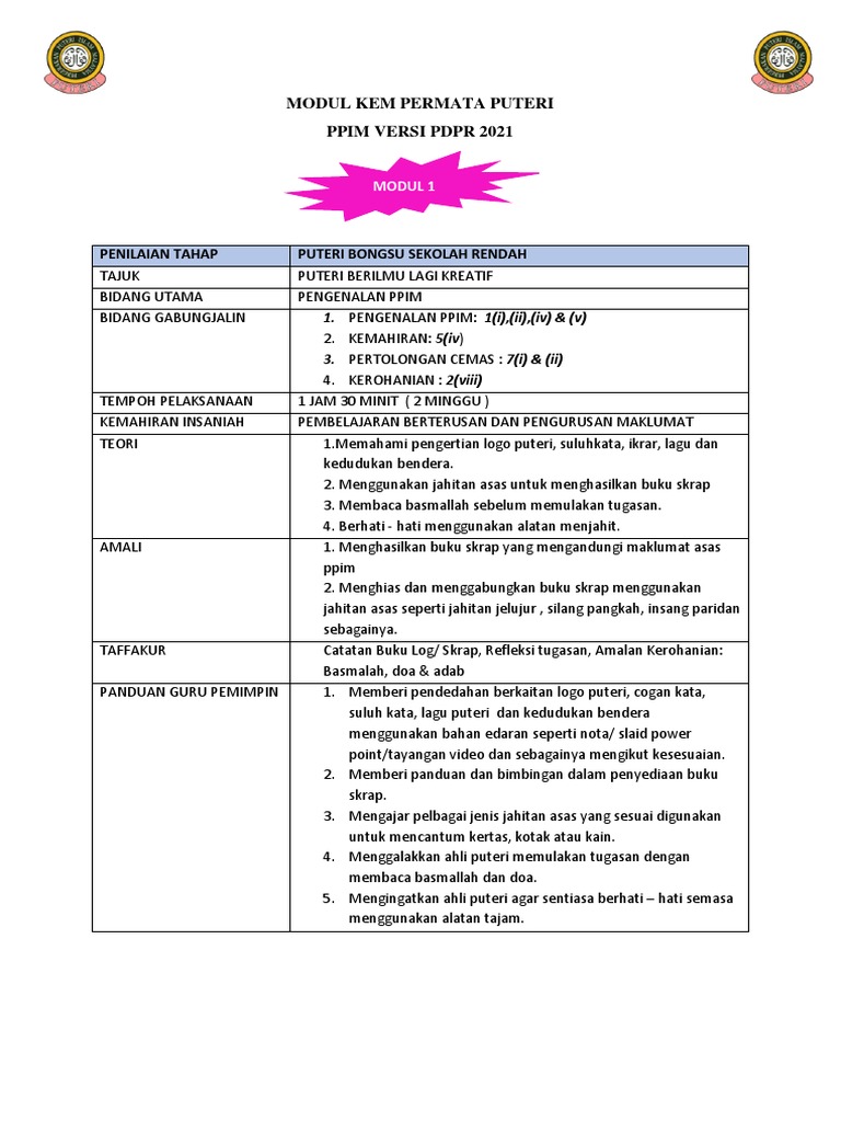 Modul Kem Permata Puteri Maria | PDF