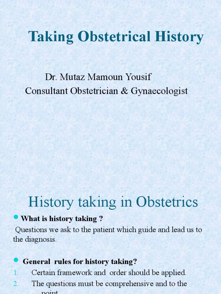 Taking Obstetrical History | PDF | Pregnancy | Childbirth