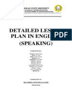 Detailed Lesson Plan in English (Speaking) : Tarlac State University