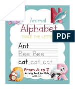 Animal Alphabet Trace the Letters From A to Z Activity Book for Kids Ages 2-5: Preschool Practice Handwriting Workbook: Pre K, Kindergarten and Kids Reading And Writing, Size 8.5" x 11" - Bookactivity Press