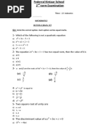 10th Mathematics Paper