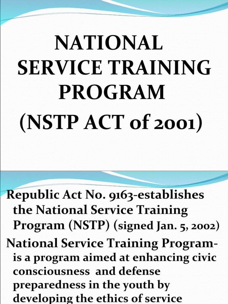Overview of the National Service Training Program | PDF