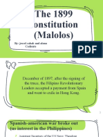 The 1899 Constitution (Malolos) : By: Jescel Cabab and Alona Cadiente