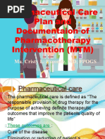 Pharmaceutical Care Plan and Documentaion of Pharmacotherapy Intervention (MTM)