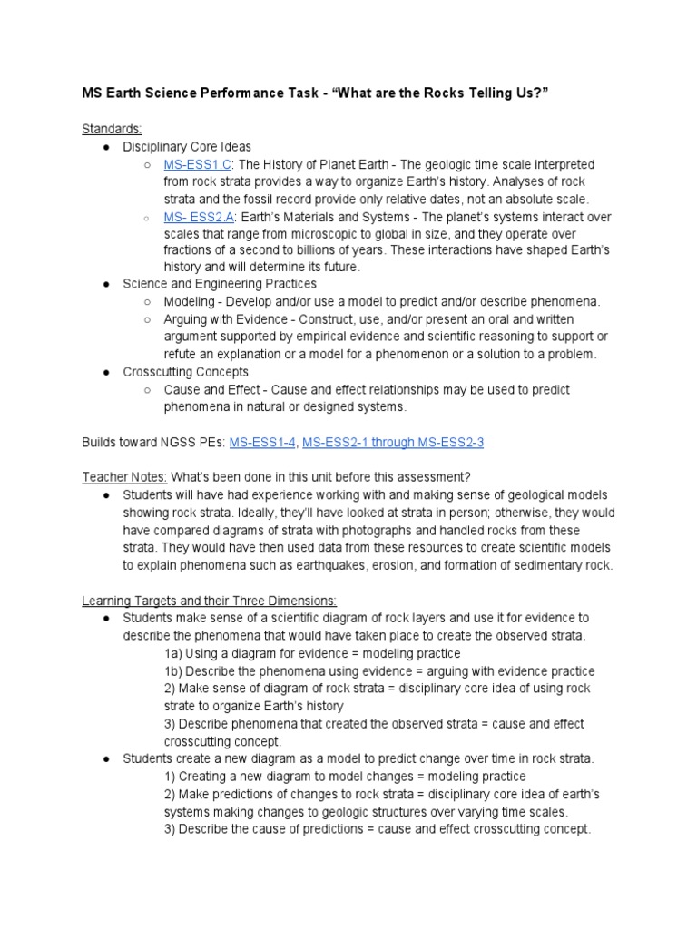 MS Geology Performance Task | PDF | Geology | Earth Sciences