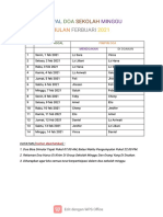 Jadwal Doa Sekolah Minggu