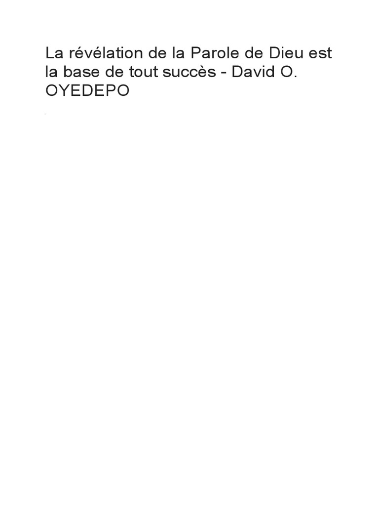 Révélation: Clé de la Foi et du Succès | PDF | Dieu | Révélation