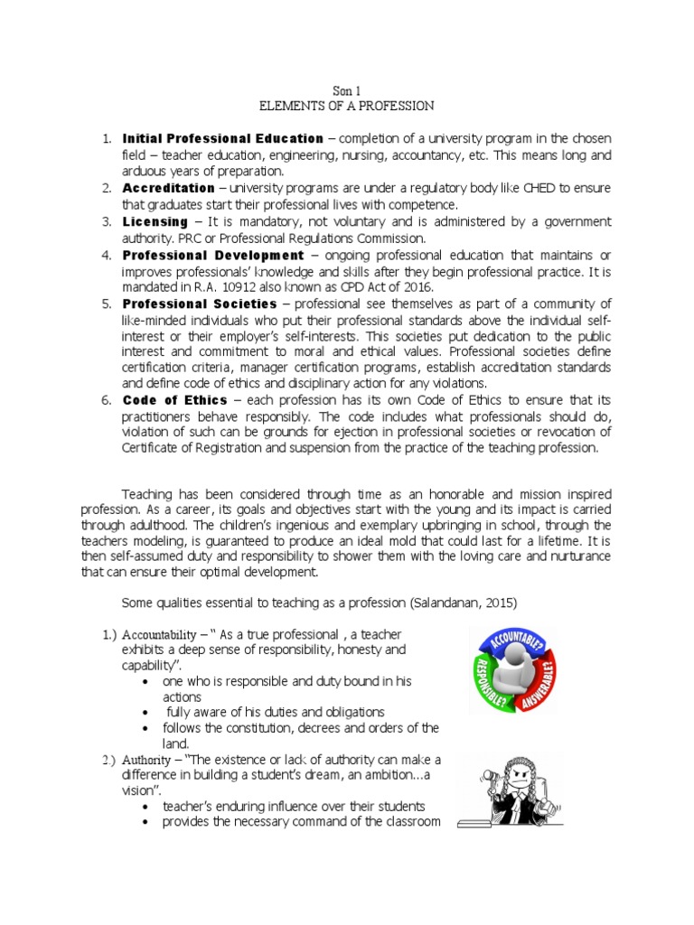 Elements of A Profession PDF Teachers Profession
