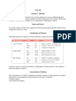 12 Chemistry Solutions Notes VL