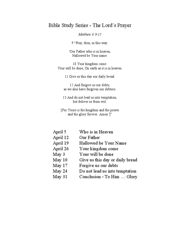 The Lords Prayer All Notes | PDF | Lord's Prayer | Prayer
