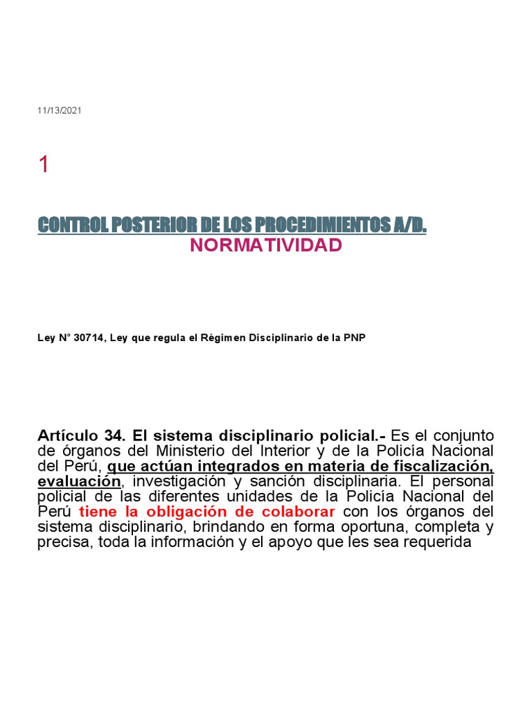 Control Posterior de Los Procedimientos - Control Interno | PDF ...