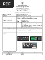 Department of Education: Activity Completion Report