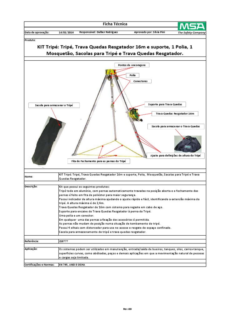 Ficha Tecnica - Kit Tripe Workman - 218777 | PDF