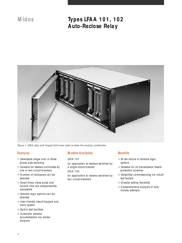Midos Types LFAA 101, 102 AutoReclose Relay PDF Relay Read Only