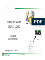 Introduction To Digital Logic: ECGR2181 Lecture Notes 1