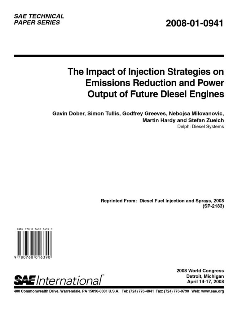 The Impact of Injection Strategies on Emissions Reduction and Power Output  of Future Diesel Engines | Fuel Injection | Internal Combustion Engine