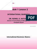 Module 1 Lesson 2: International Business Dr. Rowel E. Antonio